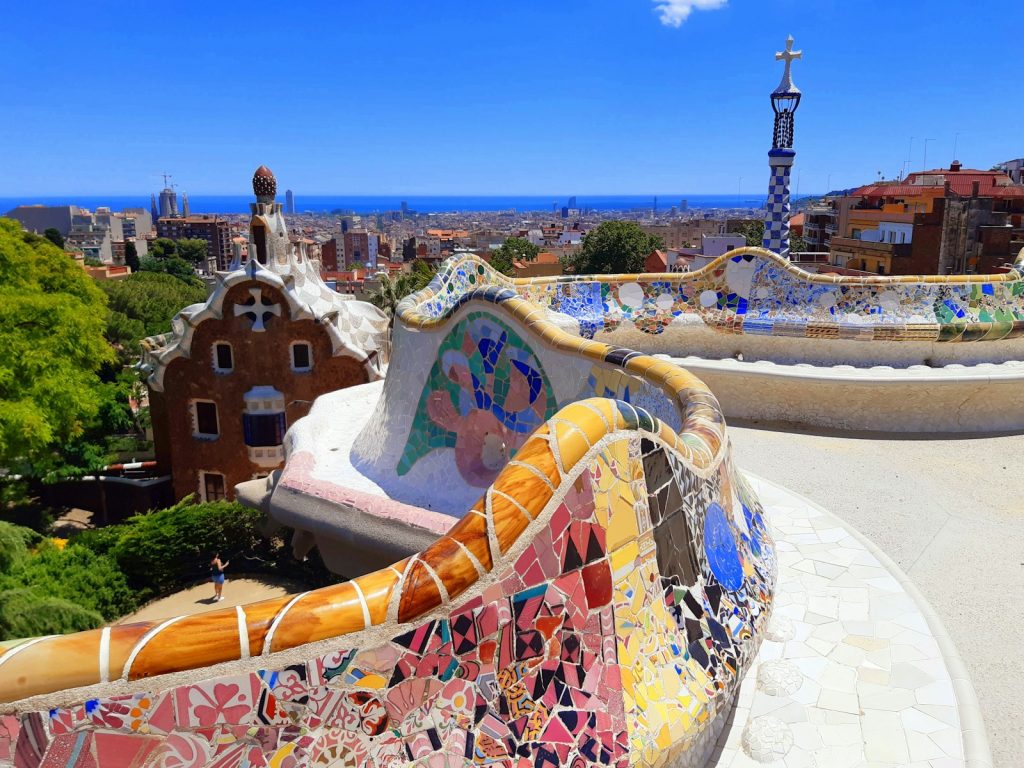 orange and blue inflatable ring Barcelona Gaudi Europa